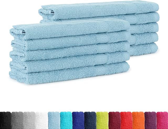 SUPERTOLL zestaw 10 ręczników dla gości, 30 x 50 cm w specjalnej cenie, 100% bawełny, w wielu kolorach, 10 sztuk ręczników dla gości, 30 x 50 cm, kolor jasnoniebieski
