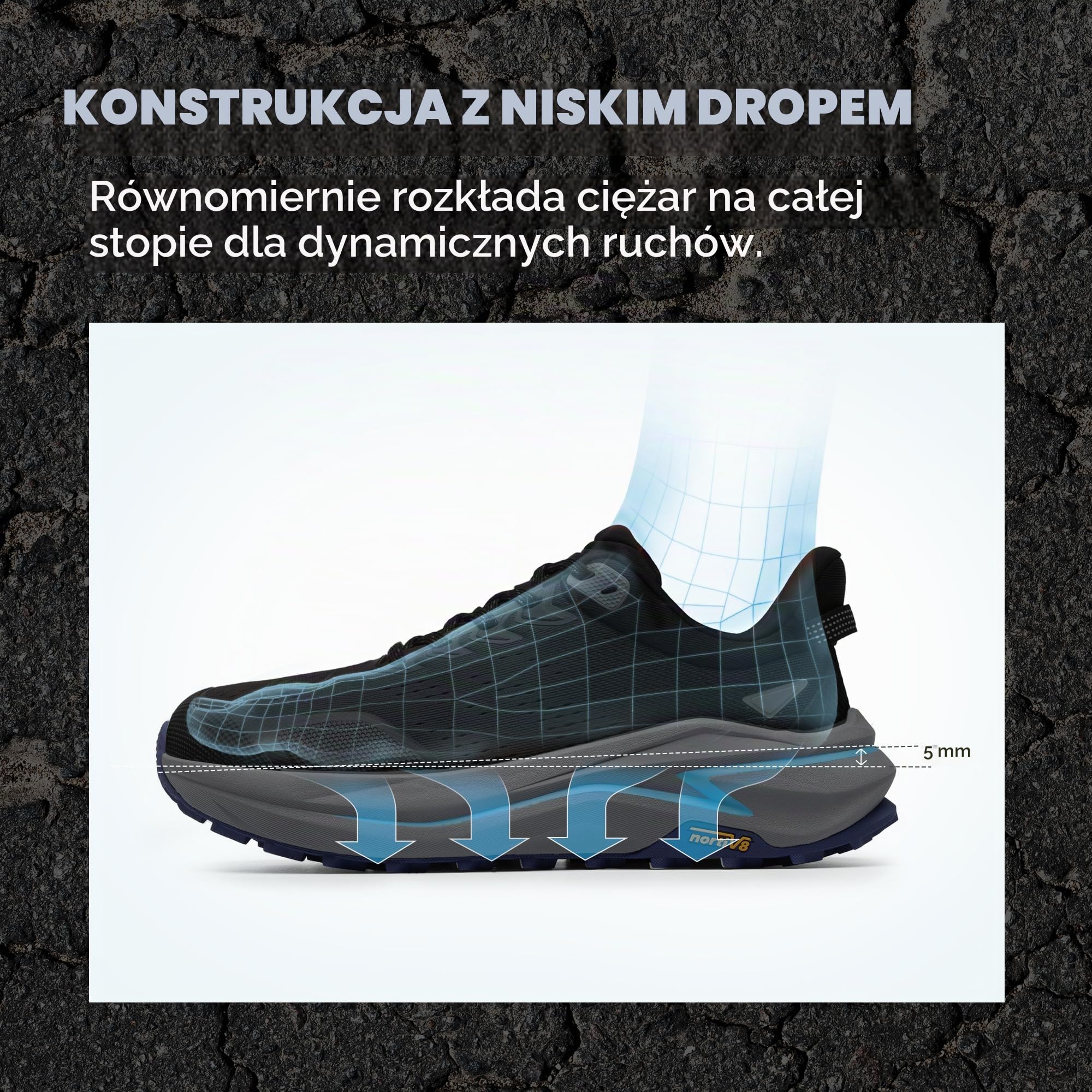 NORTIV 8 Męskie buty do biegania w terenie, szeroki nosek