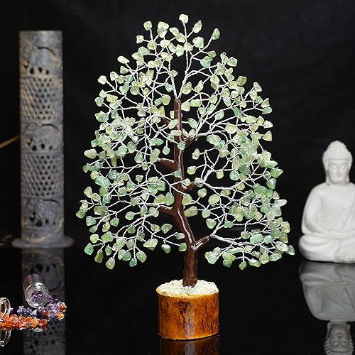 Miniatura 8 de Cristal y piedras de jade verde, piedras preciosas artificiales para chakras, árbol de la vida, piedras curativas para energía positiva, piedra