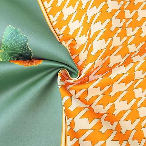 Miniatura 3 de uxcell 2 fundas de almohada decorativas de satén con hojas de ginkgo doradas, fundas de almohada de satén para el hogar, 18 x 18 pulgadas,