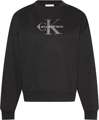Calvin Klein Women’s Round Neck Monologo French Terry Sweatshirt
