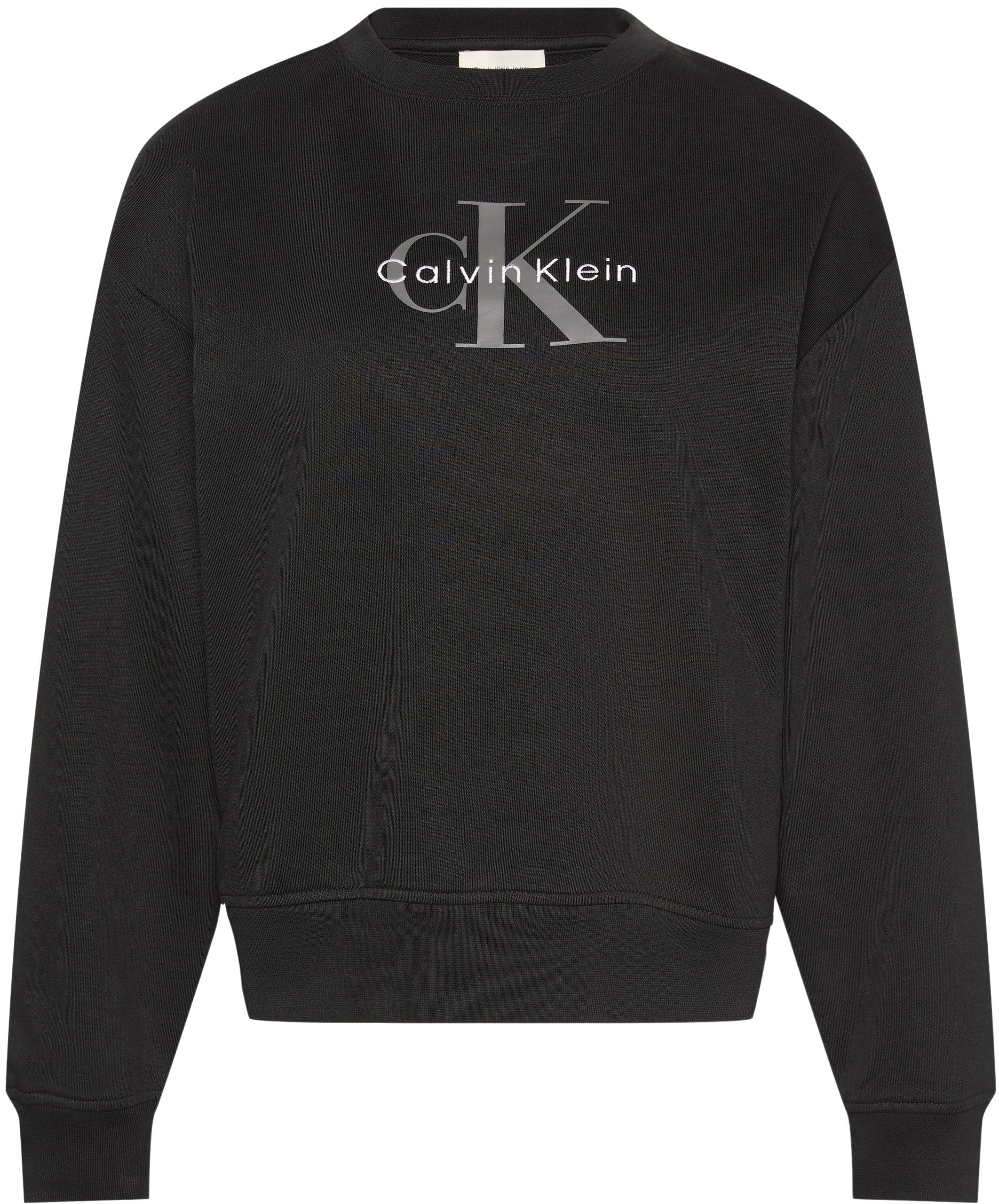 Calvin Klein Donna Felpa Monologo French Terry con Scollo Rotondo
