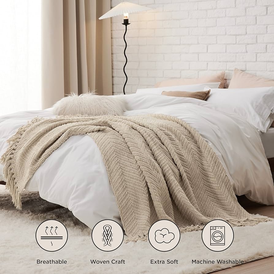 Amazon.com: Bedsure Throw Blankets for Couch - Textured