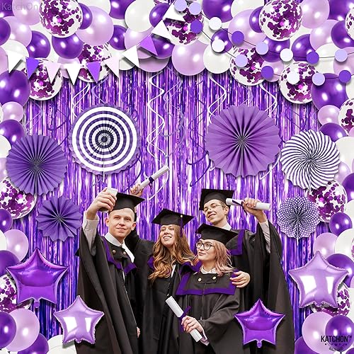 Miniatura 5 de KatchOn, Juego de decoraciones 2024, enorme, paquete de 155 globos para arco de globos 2024, globos 2024, telón de fondo con flecos, decoraciones de