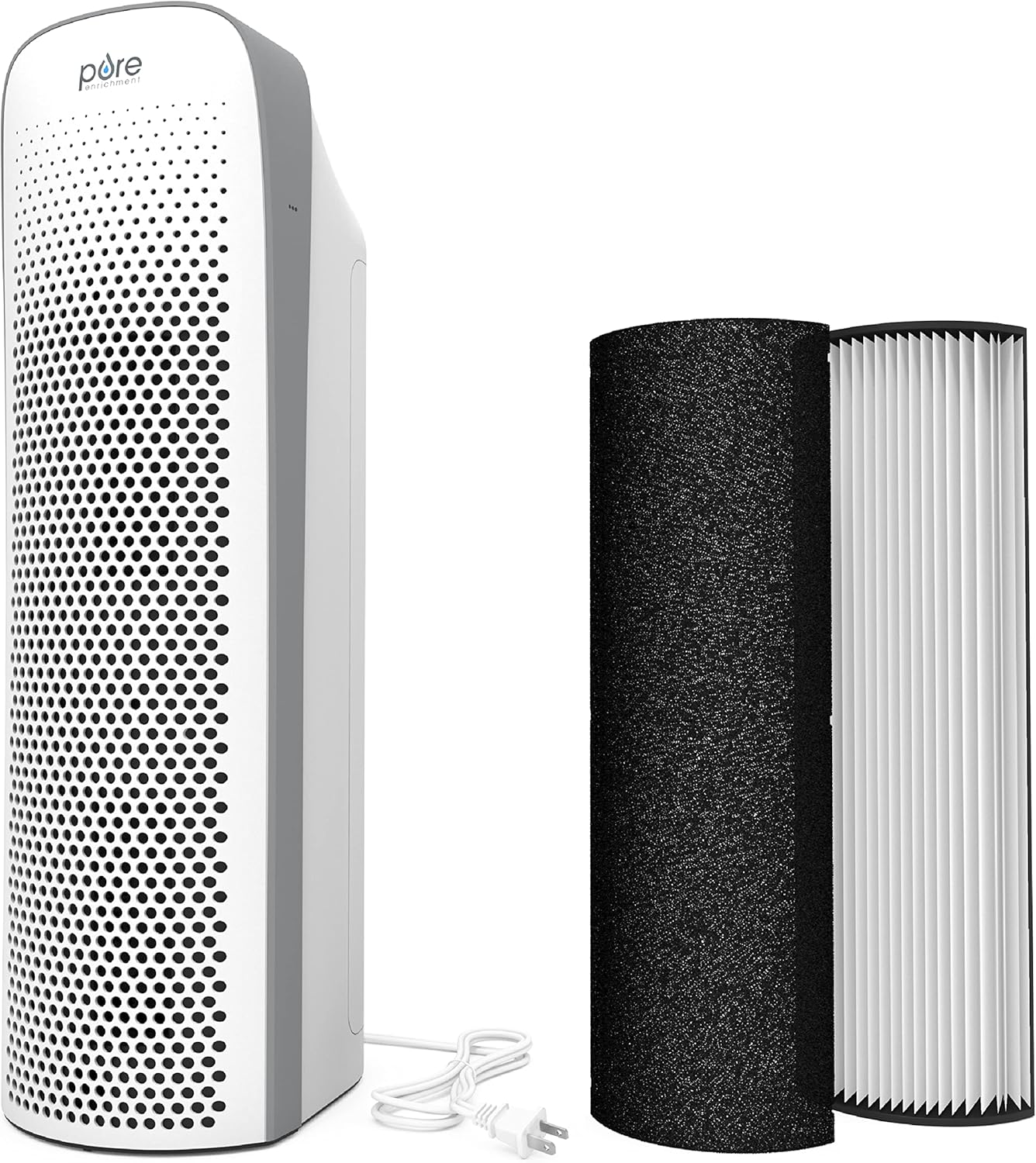 Pure Enrichment PureZone Elite Air Purifier and Filter Bundle - True HEPA Large Room Tower with Air 