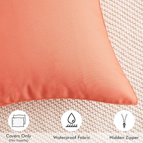 Miniatura 8 de Miulee - Paquete de 4 fundas de cojín decorativas, para exteriores, con revestimiento de poliuretano, impermeable, para sala de estar, sofá, tienda,