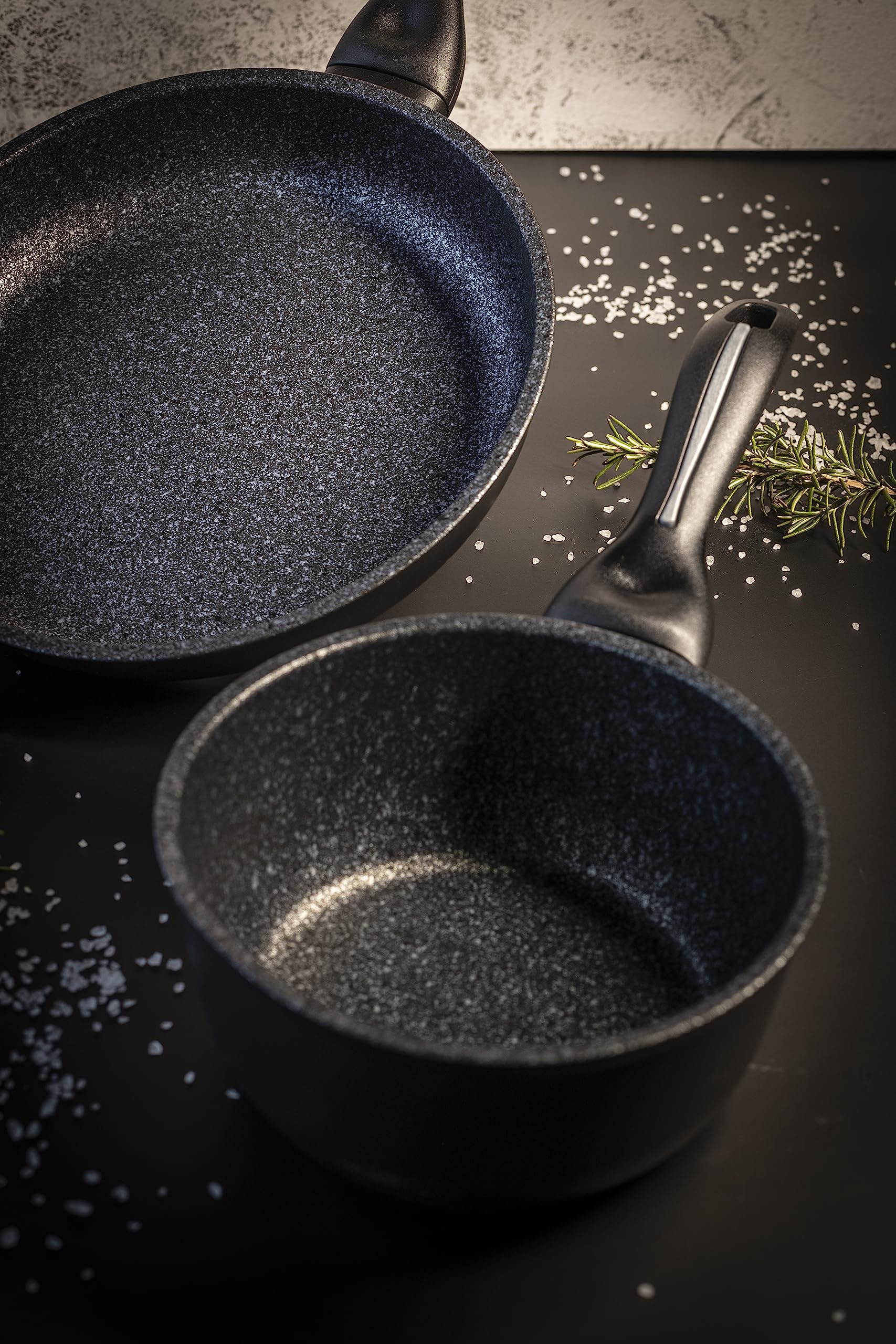 Set Padelle Barazzoni Granitica Extra Induction - 3 Pezzi (20/24/28 Cm), Alluminio Spesso, Rivestimento Antiaderente, Made In Italy - Foto 5