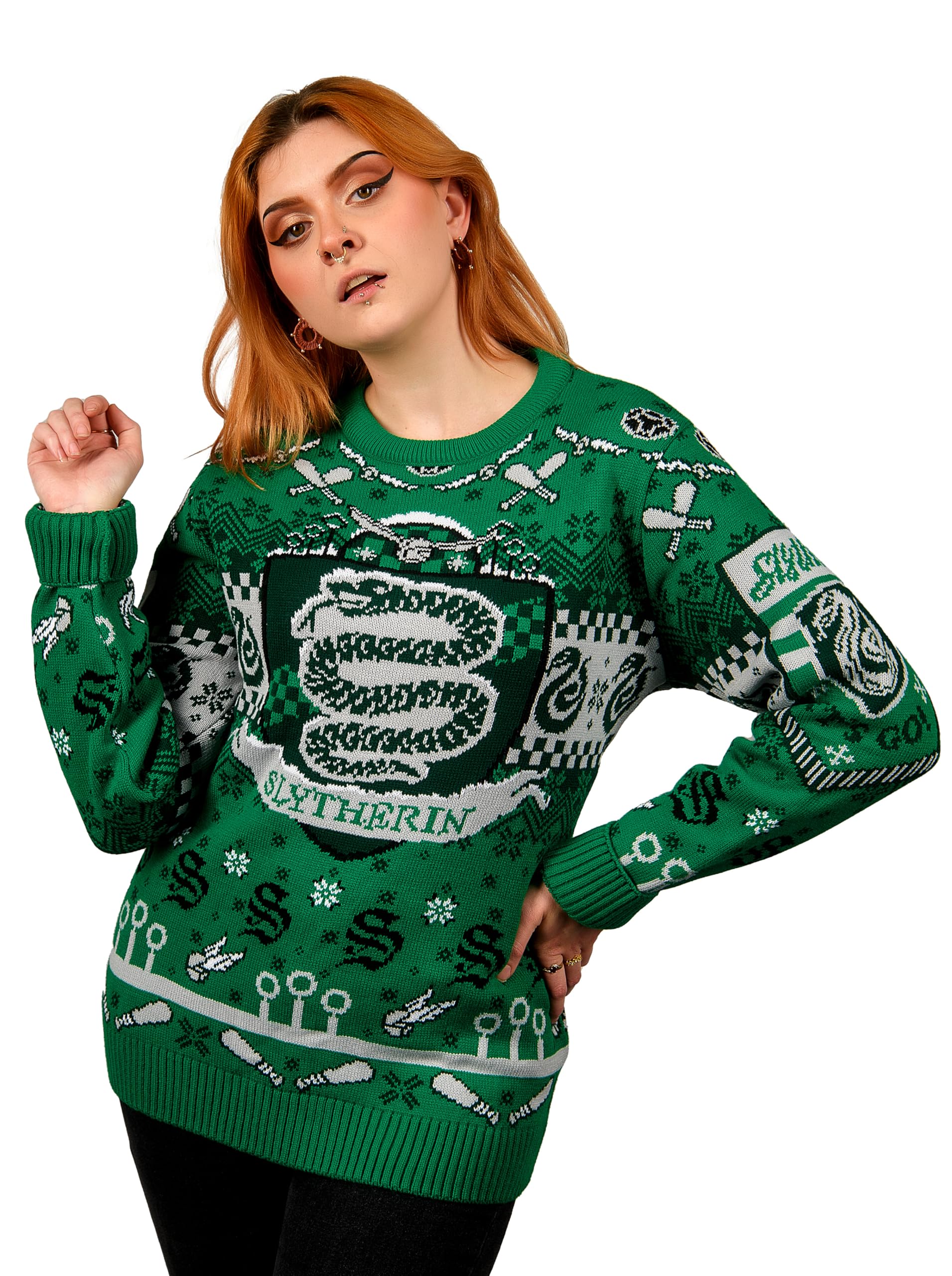 Harry Potter: Slytherin Christmas Jumper Gift for Men and Women (Size: XXXL)