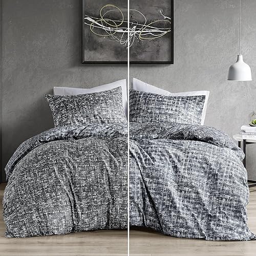 Comfort Spaces Juego de edredón tamaño Queen, ropa de cama azul para todas las estaciones, edredón reversible ultrasuave de 3 piezas con 2 fundas a