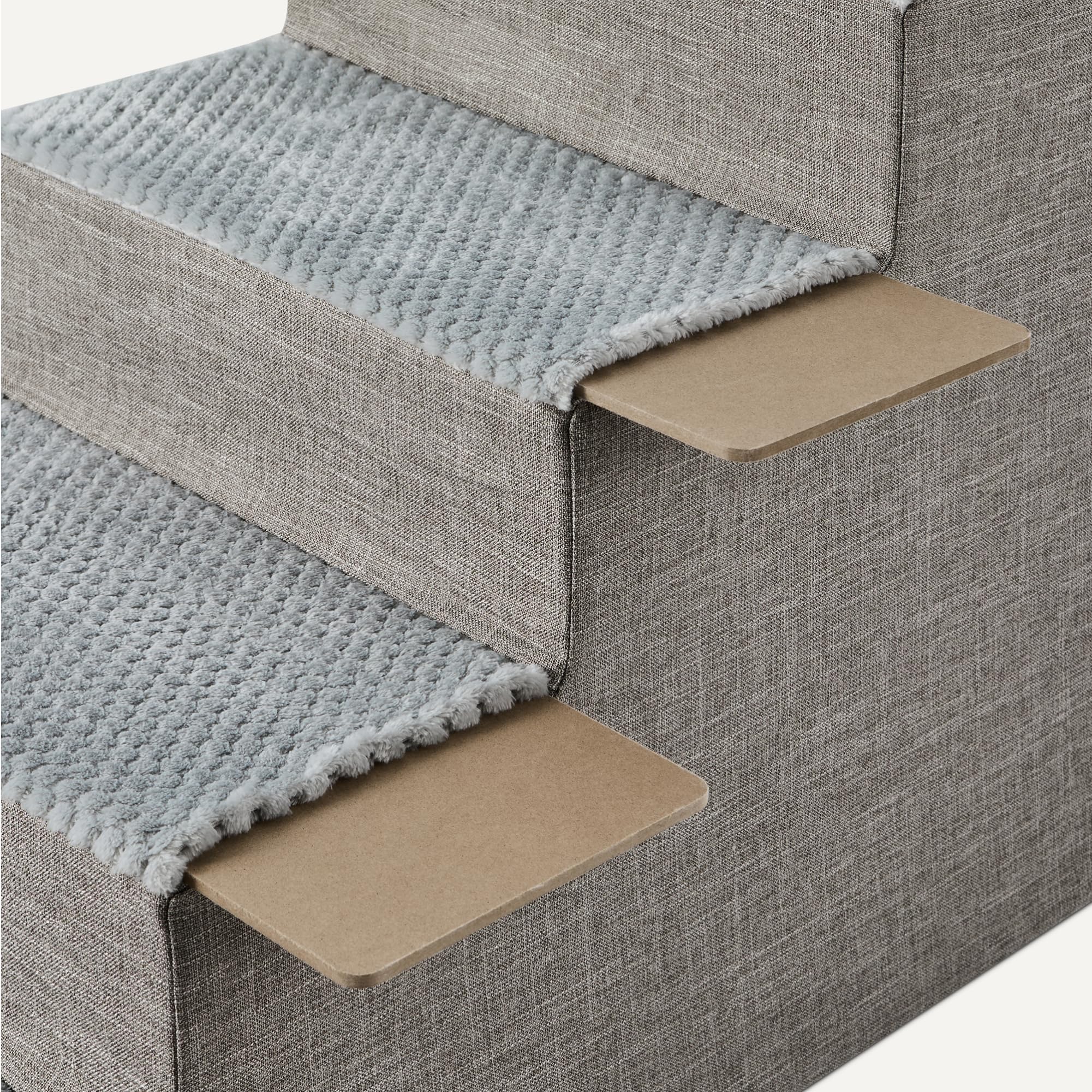 Amazon Basics Marchepied à 4 Marches pour Chien, 46,7cm de Hauteur, Escalier pour Chien pour Lit et Canapé Haut, Escalier Antidérapant pour Chiens et Chats d’Intérieur, Gris