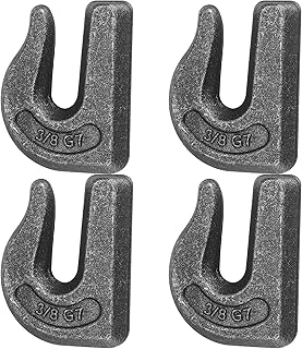 4 Packs Weld-On Forged Grab Chain Hooks, 3/8" Trade Size Steel Grab Hooks, Grade 70 Weld On Clevis Tow Hook for Tractors, Vehicles, Rigging, 1/2" Opening, 6600 Lbs WLL
