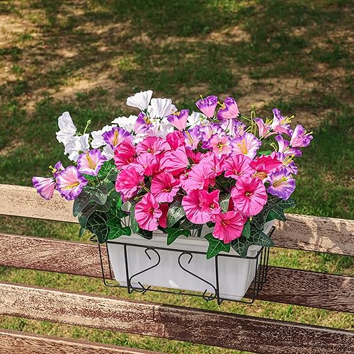 Miniatura 6 de QIANYUN Flores artificiales para exteriores, pequeñas flores silvestres, margaritas, flores moradas de plástico sintético para el hogar, boda,