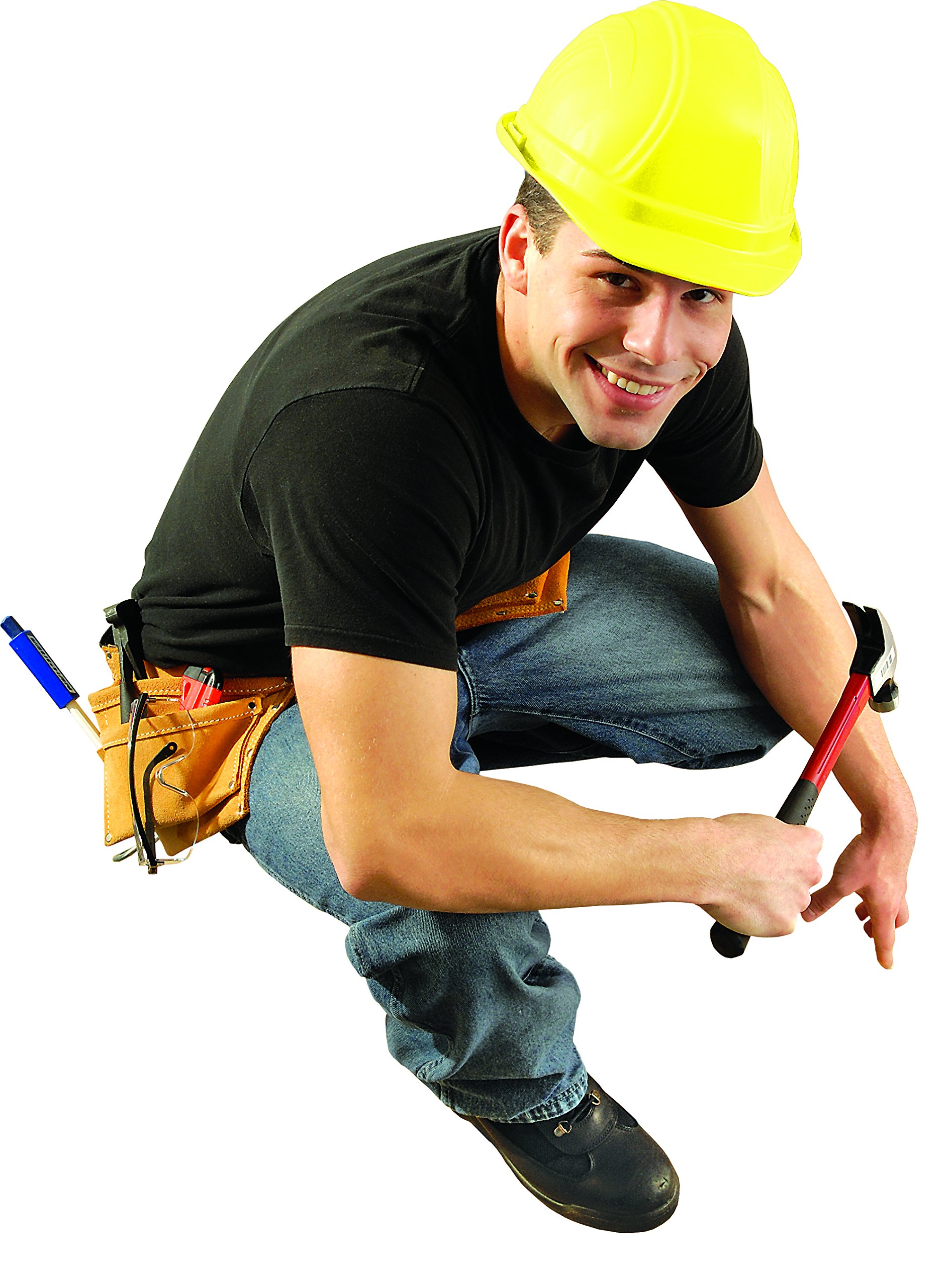 Occunomix V100-09 Regular Brim Hard Hat with Squeeze Lock Suspension, Yellow