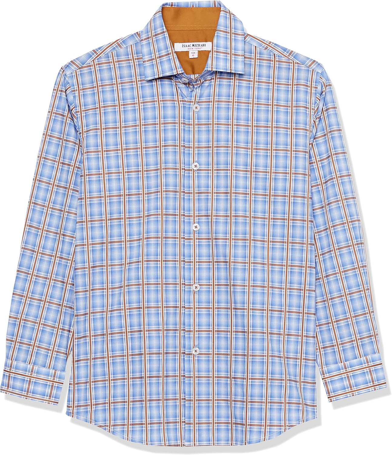Isaac Mizrahi Boy's Long Sleeve Plaid Pattern Button Down Shirt