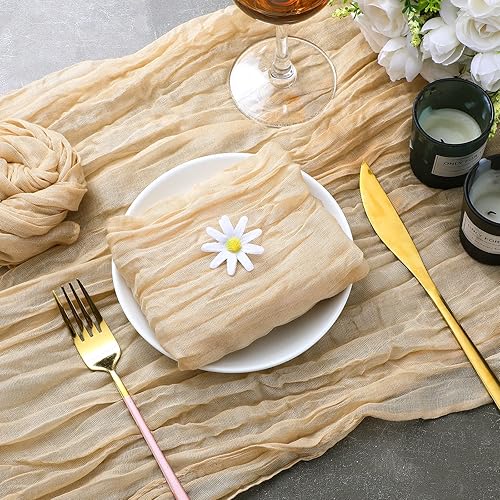 Miniatura 3 de Cindeer Juego de 20 servilletas de gasa de gasa rústicas y bohemias, servilletas de tela arrugada, servilletas decorativas para el hogar, boda,