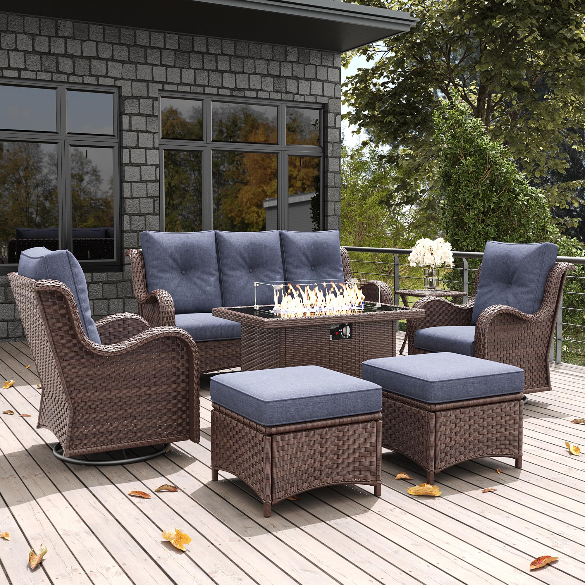 LayinSun 7 Pieces Outdoor Patio Furniture Set
