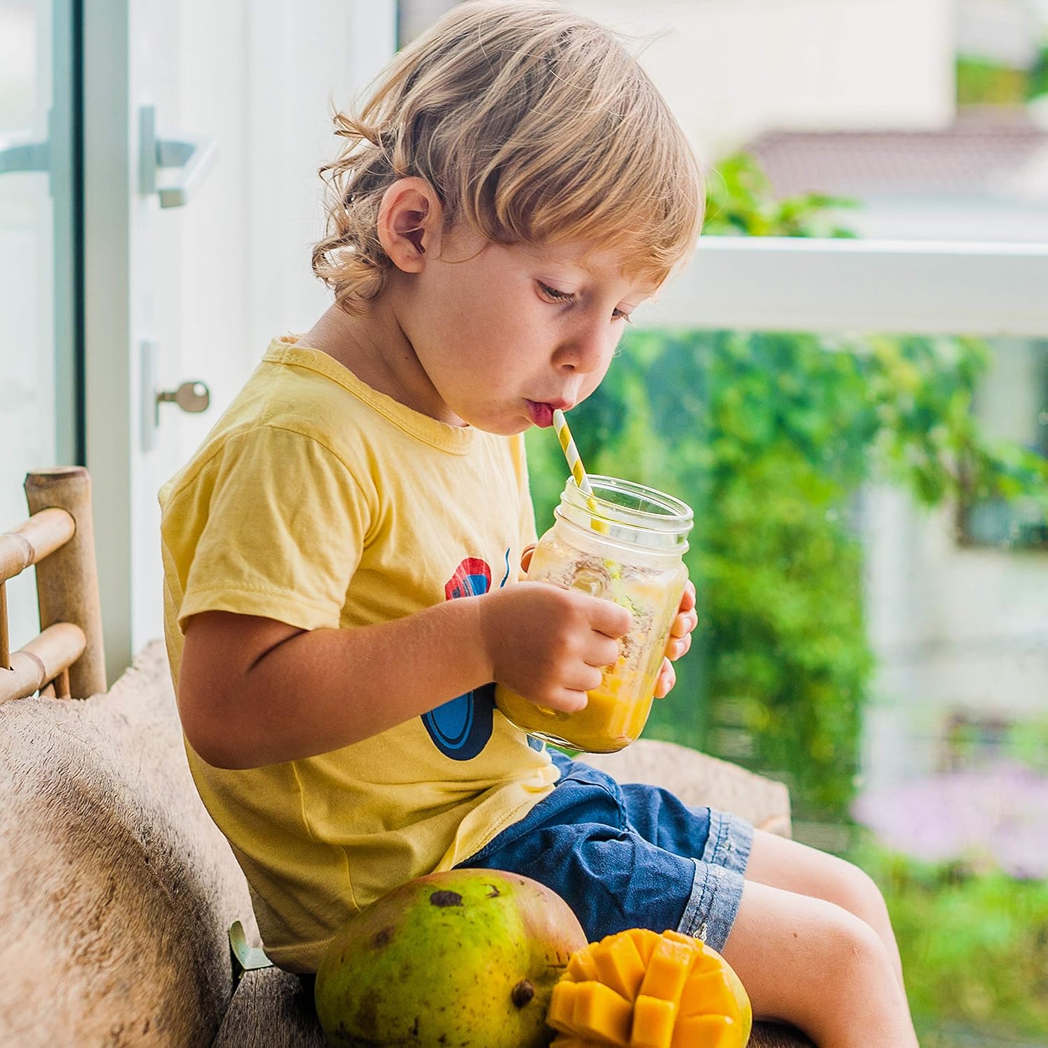 Yellow Straws - 150 Pack Of Lemonade Stand Supplies Or Lemonade Party Decorations - Yellow And White Straws - Image 6