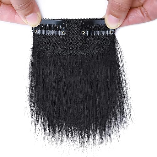 Miniatura 7 de S-noilite Extensiones de cabello corto con pinzas, cabello humano 100 % real, 1 unidad, 2 clips, extensiones de cabello con clip para mujeres con