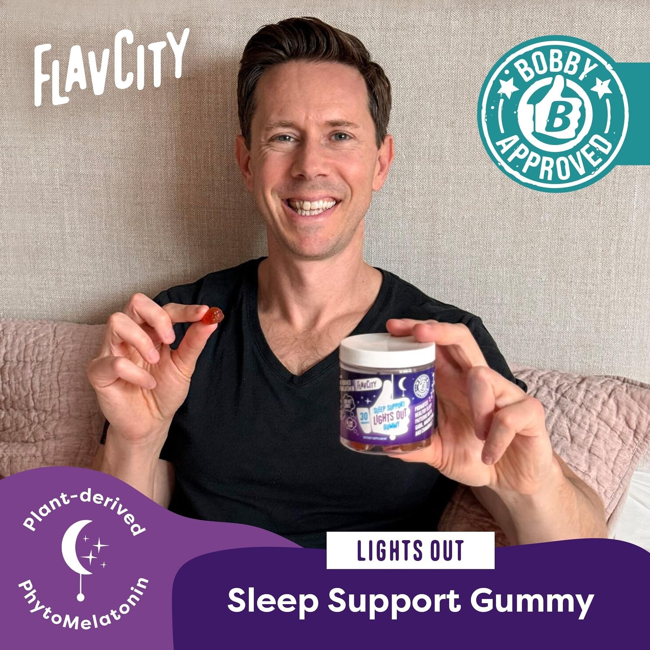 FlavCity Lights Out Sleep Gummies, Melatonin & Magnesium, 30 Count — Amazon image 3