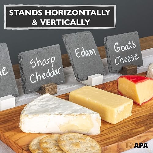 Miniatura 4 de Mini pizarra de mesa, varios tamaños y colores de base, Pizarra con base marrón.