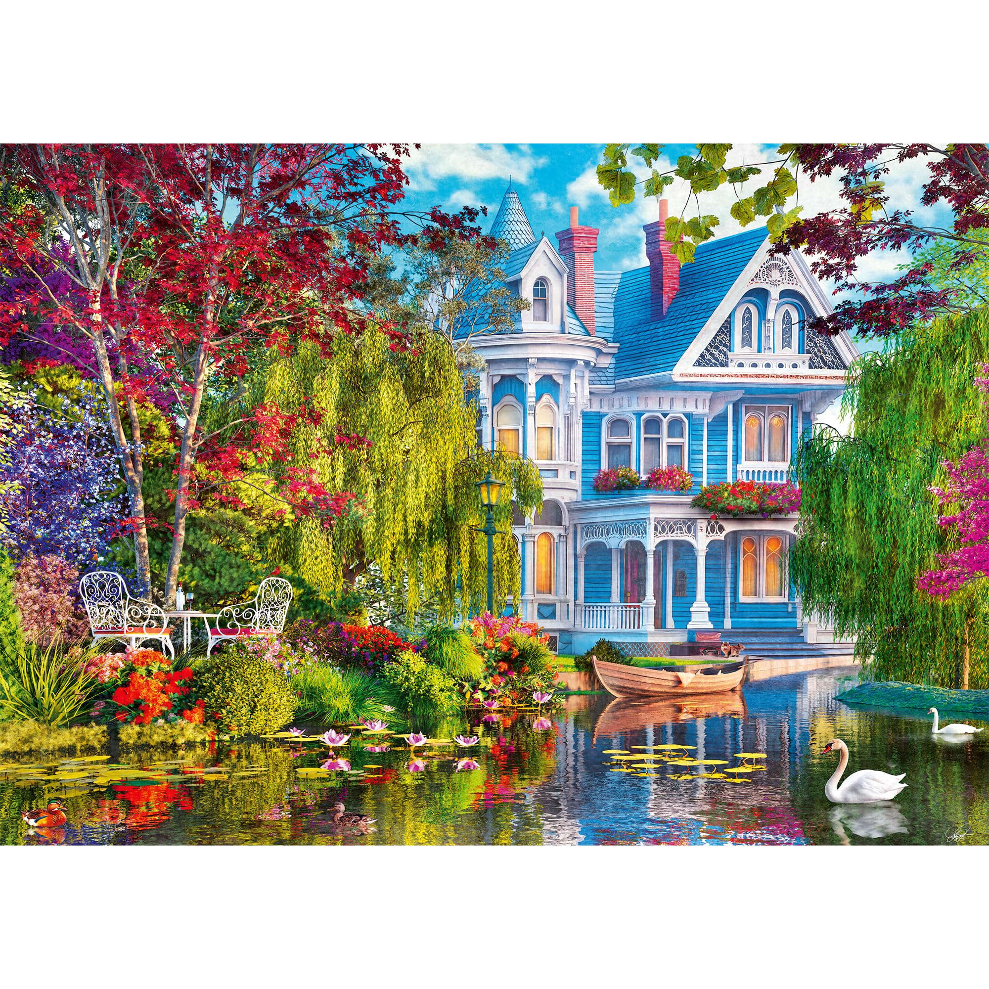 Trefl – Haus am See – 2000 Teile – DIY-Puzzle, kreative Unterhaltung, klassisches Puzzle für Erwachsene und Kinder ab 14 Jahren - 2
