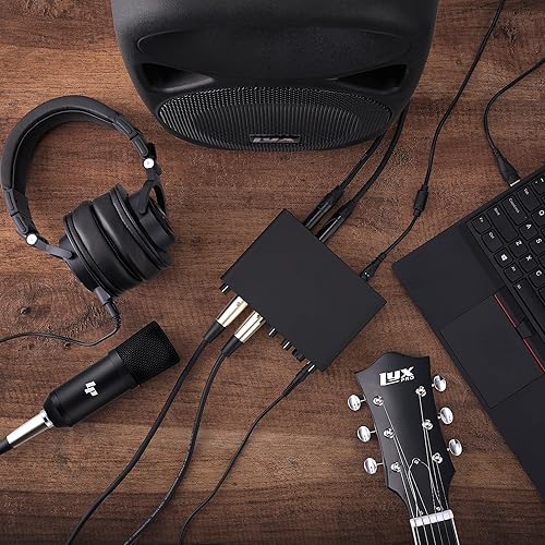 Miniatura 5 de Paquete de grabación de interfaz de audio USB 2 × 2, micrófono de condensador cardioide, auriculares de estudio, montaje de choque, cable XLR,