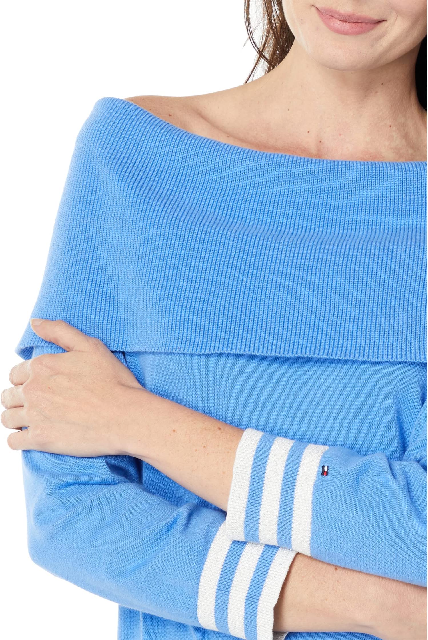 tommy hilfiger off the shoulder sweater