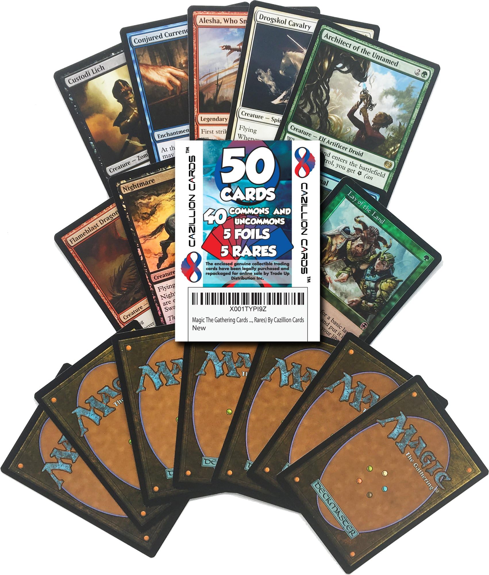 Magic The Gathering Cards 50 MTG Card Assorted Lot (Commons/Uncommons, Foils, Rares) by Cazillion Cards