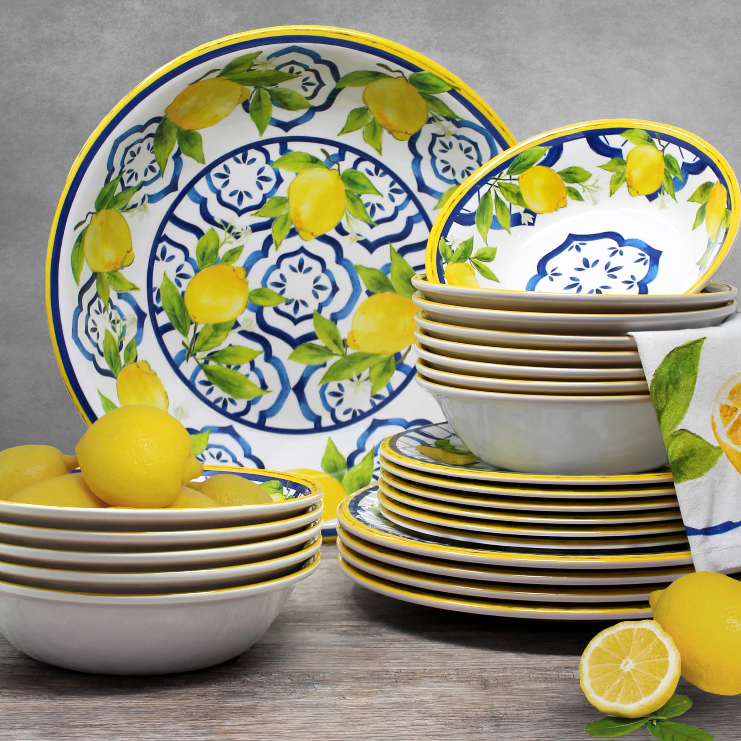 Amazon.com | Le Cadeaux 16 Piece Luxury Melamine Dinnerware Set