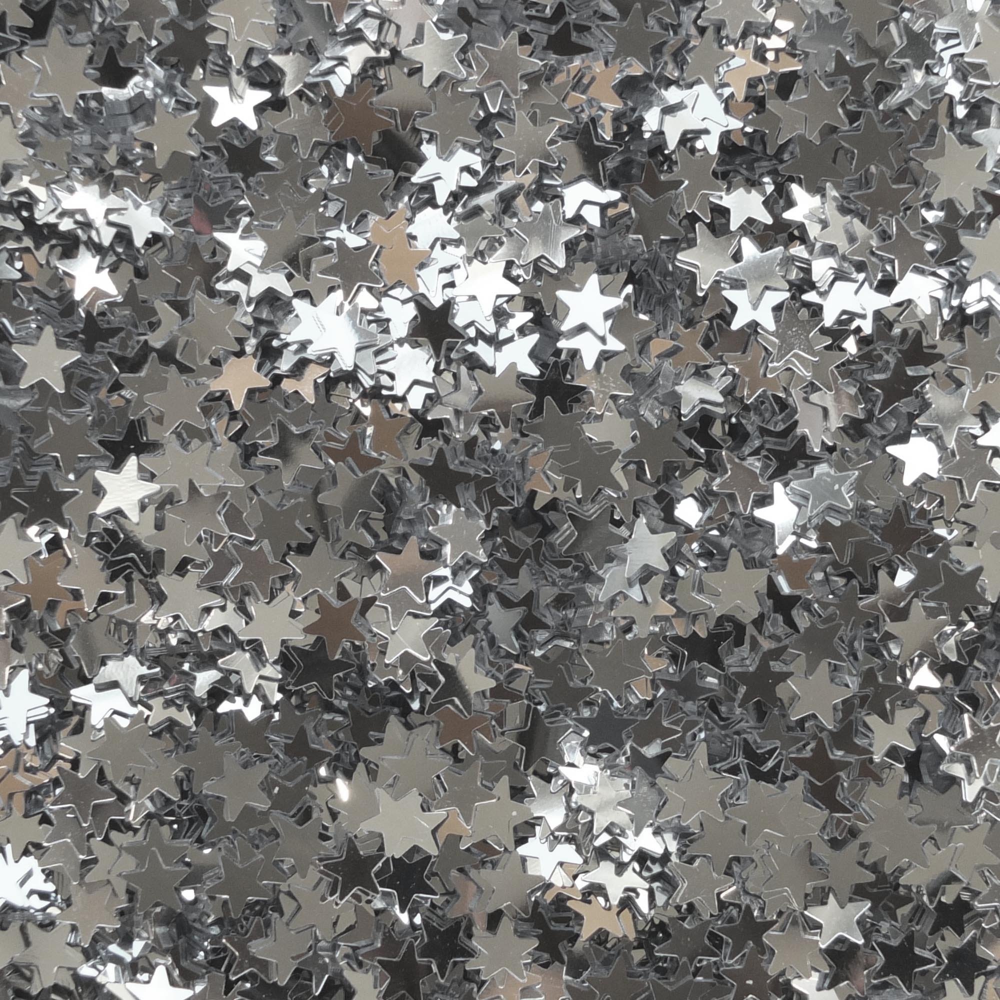 Silver Star Sequin 6mm (1/4") Confetti Glitter No hole Metallic Embellishment Costume Craft