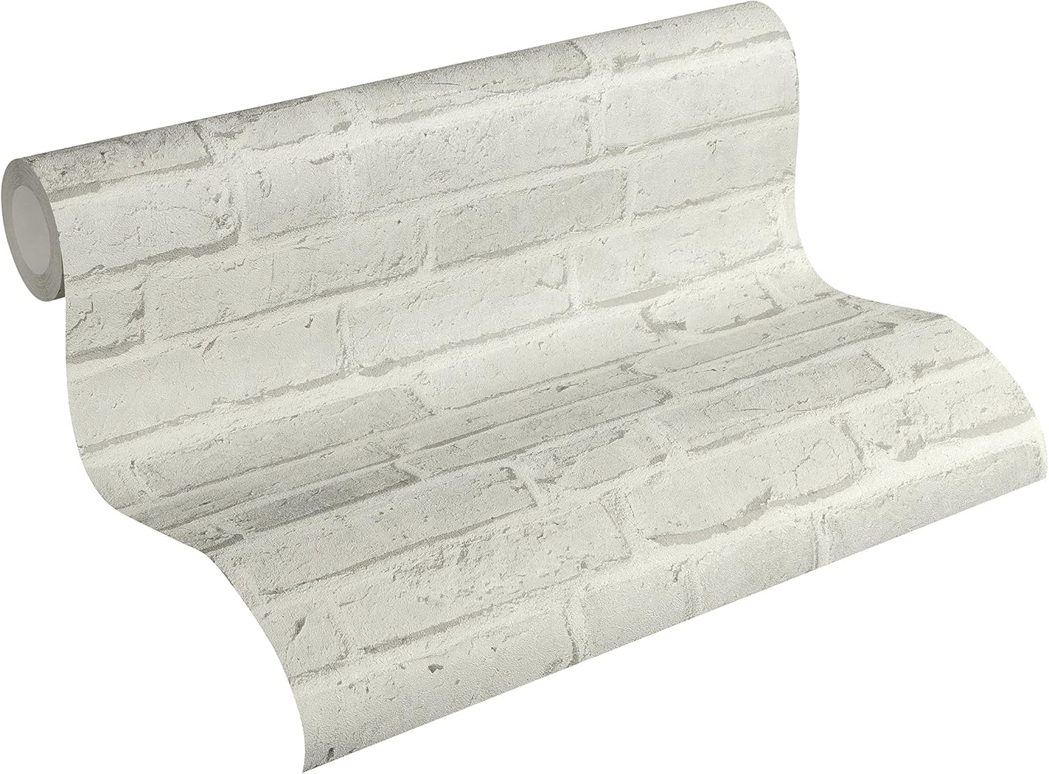 Brick Wallpaper Elements A.S. Création Non-Woven Wallpaper 10.05 m x 0.53 m Grey Made in Germany 355814 35581-4