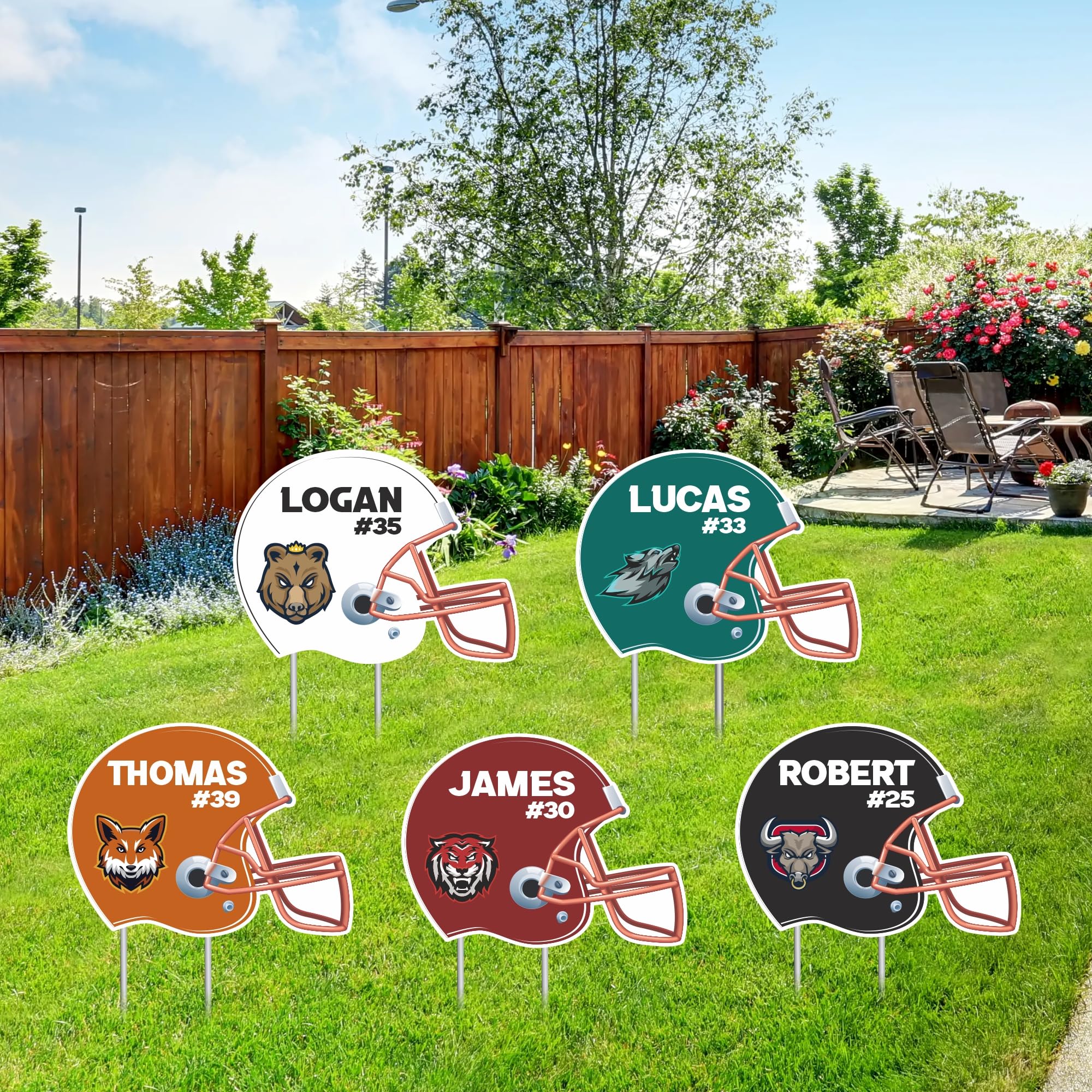 custom football helmet yard signs Amazon.com : Personalized Football Helmet Yard Sign 24