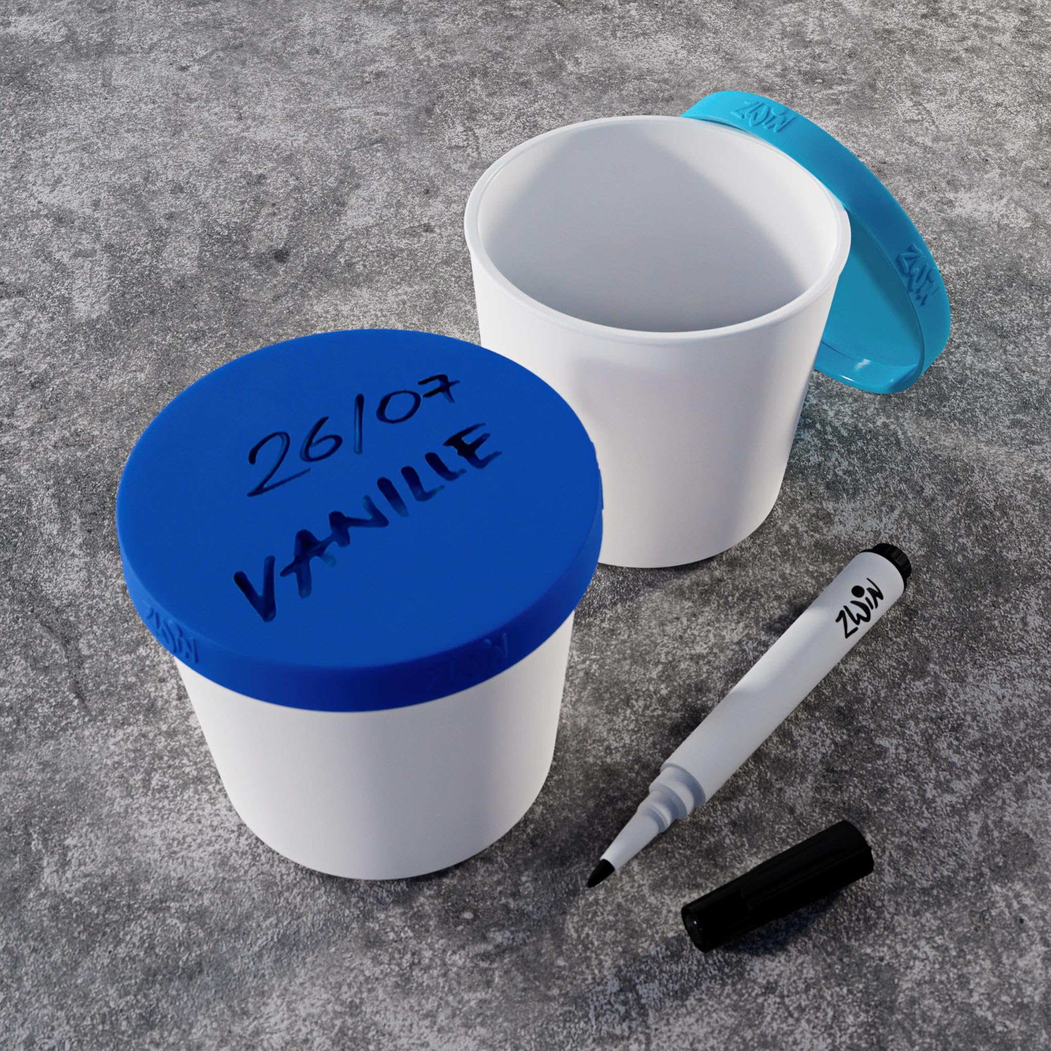 4er-Set Eisbehälter Mit Silikondeckel Und Löffeln – Wiederverwendbar, Stapelbar, Spülmaschinenfest Für Hausgemachtes Eis
