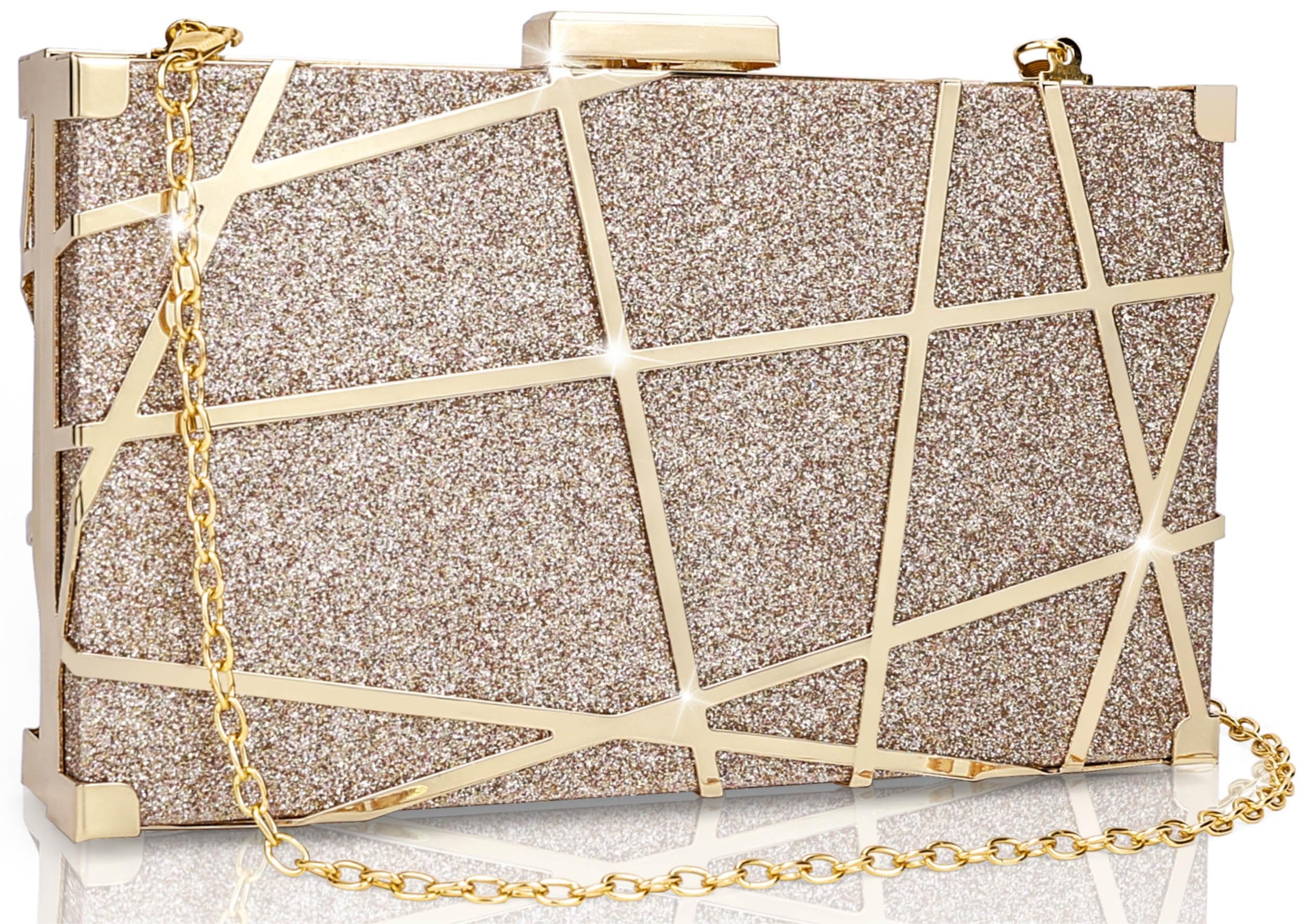 Farcauo Evening Bag Small Clutch Purses Leopard Purse Formal Wedding Handbag for Women Fashion Crossbody Bags With Chain