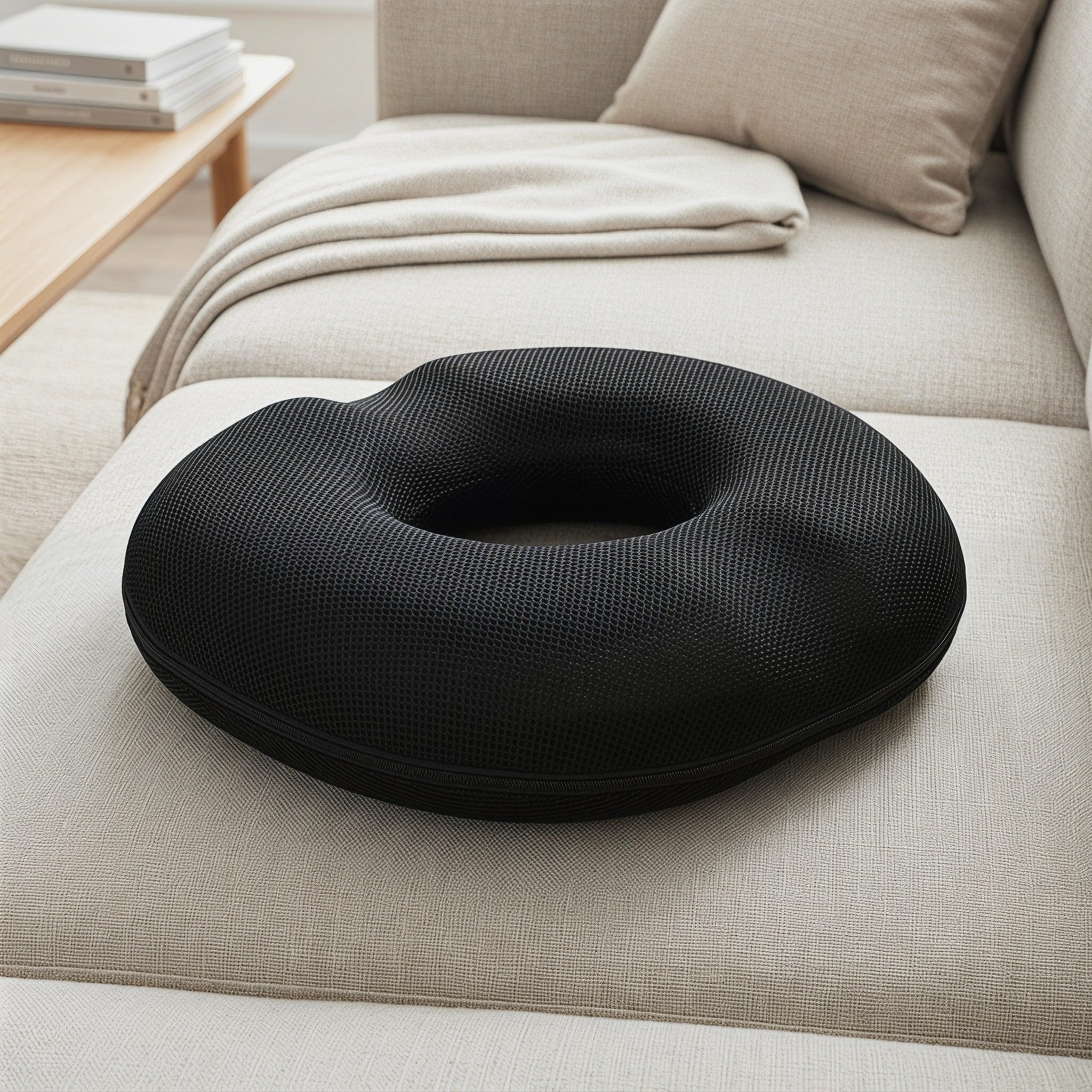 Artibetter Cuscino ergonomico a ciambella per alleviare emorroidi e coccige, cuscino in gel per sedia per coccige, sciatica, piaghe da decubito, gravidanza e recupero post-parto.