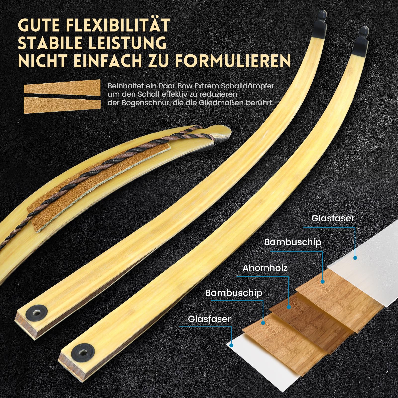 Black Hunter Bogen 60inch Bogenschießen Takedown Recurvebogen 20-60 Lbs Rechte Hand Jagdbogen Mit Stringer Tool Holz Riser Bogen Set Für Erwachsene Schießübungen
