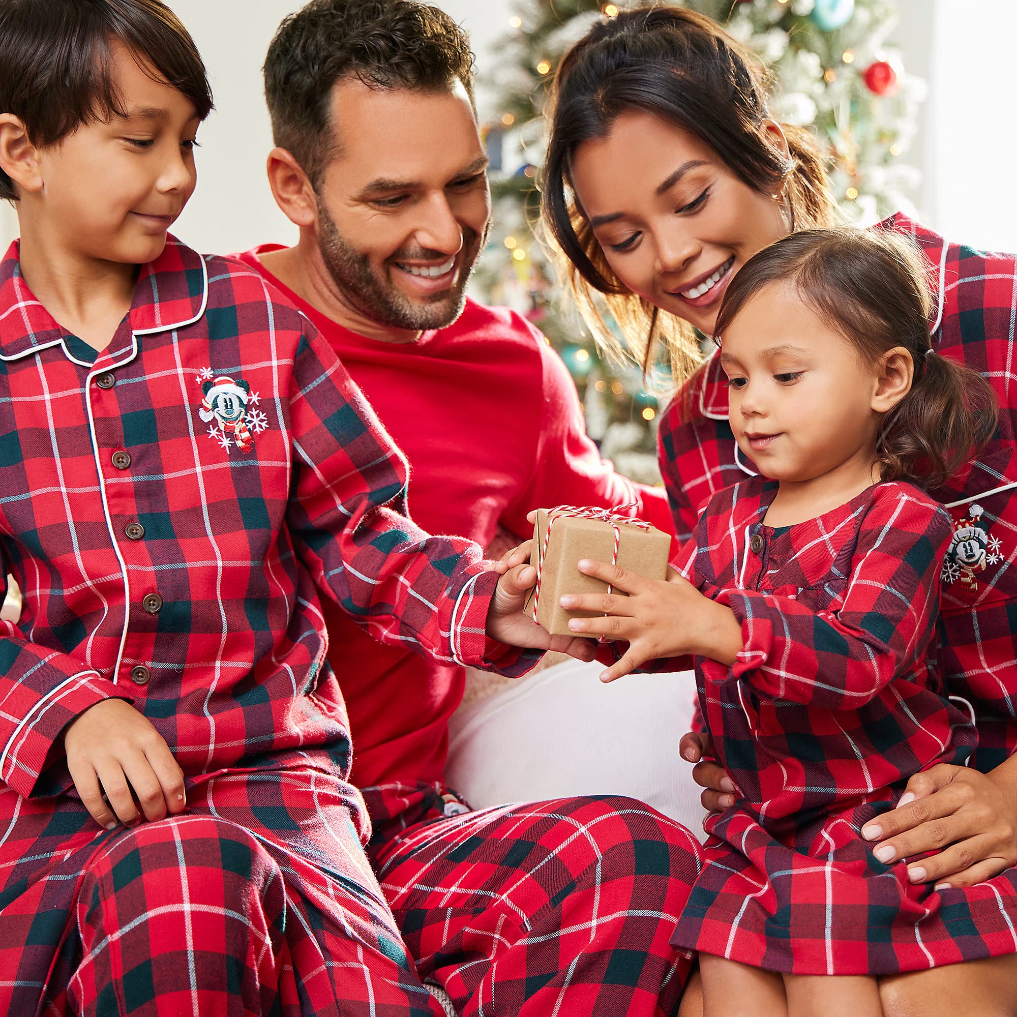Disney Mickey Mouse Holiday Plaid Flannel Pajamas for Boys, Size
