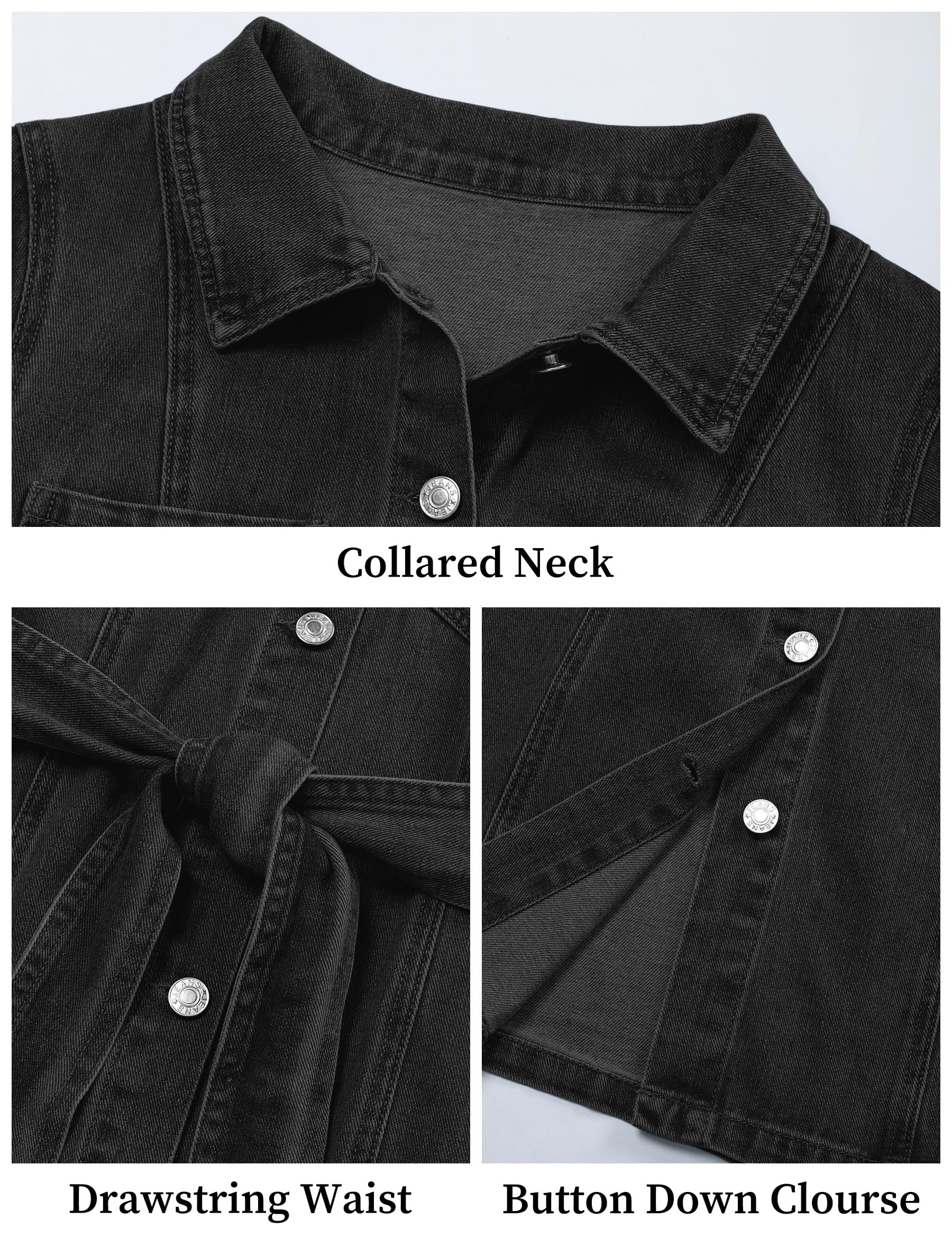 Nitzana Women's Denim Dress Short Sleeve Jean Dress Button Down Denim Shirt Dresses with Pocket 2026 Western Outfits