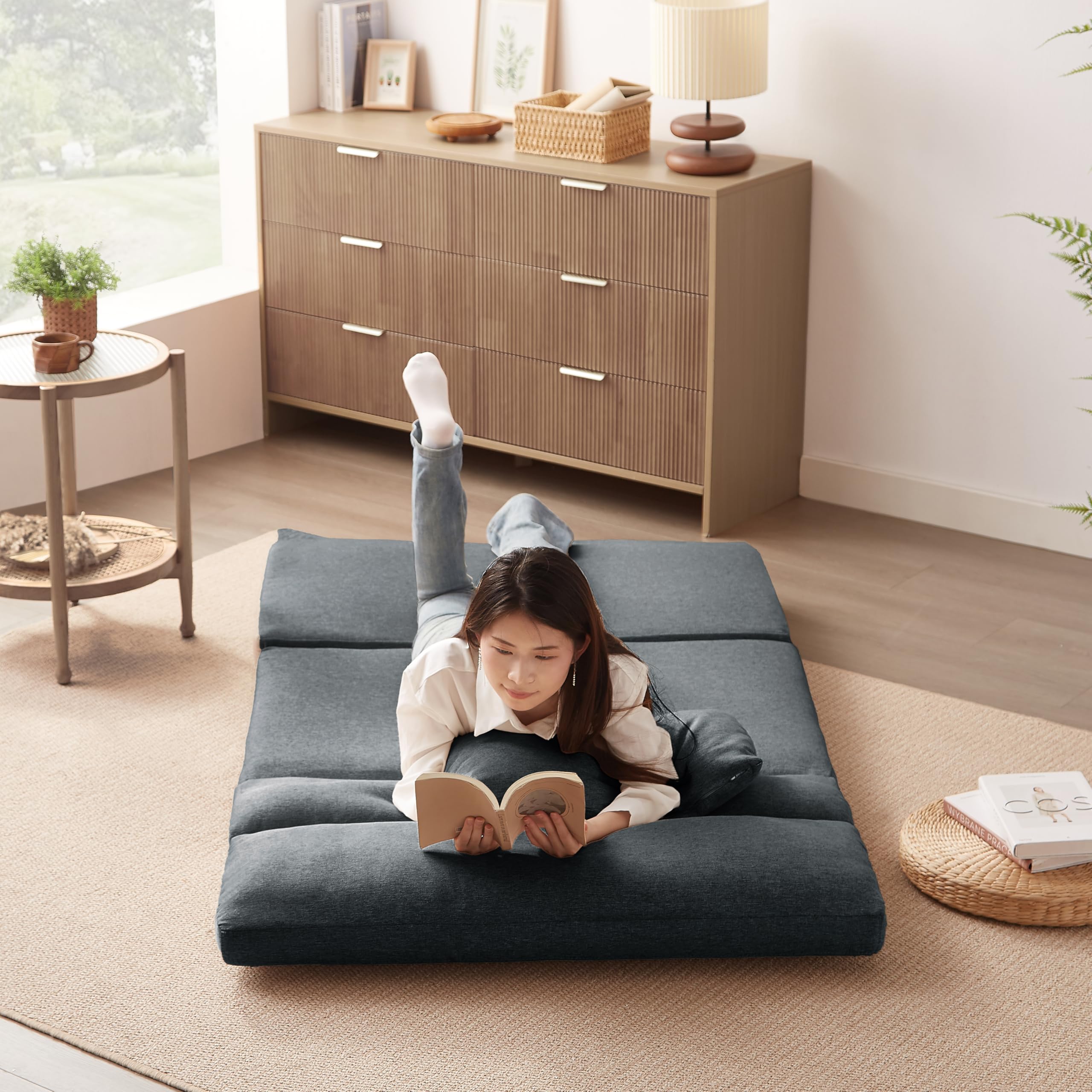 Amazon.co.jp: KJUUJE 折りたたみ ソファベッド 座椅子 幅103cm 2人