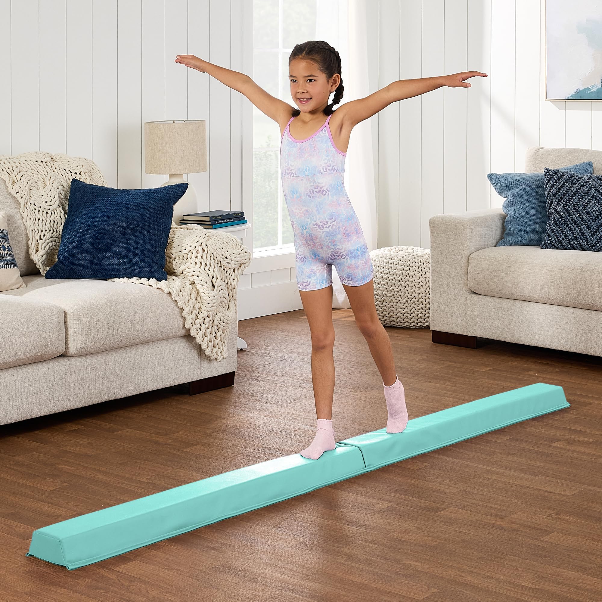 Best Choice Products Folding Medium-Density Foam Floor Balance Beam for Gymnastic and Tumbling