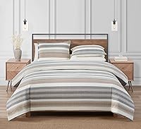 Vista 2 de Pendleton Juego de edredón Cascade Juego de ropa de cama de algodón suave a rayas 100% algodón Decoración rústica para el hogar IndividualQueen