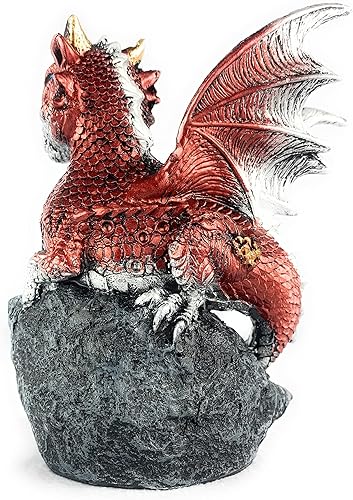 Miniatura 9 de Ain't It Nice Estatua de dragón medieval de dragón bebé con nido de huevo de cristal, figura decorativa, geoda de cristal brillante, figura de