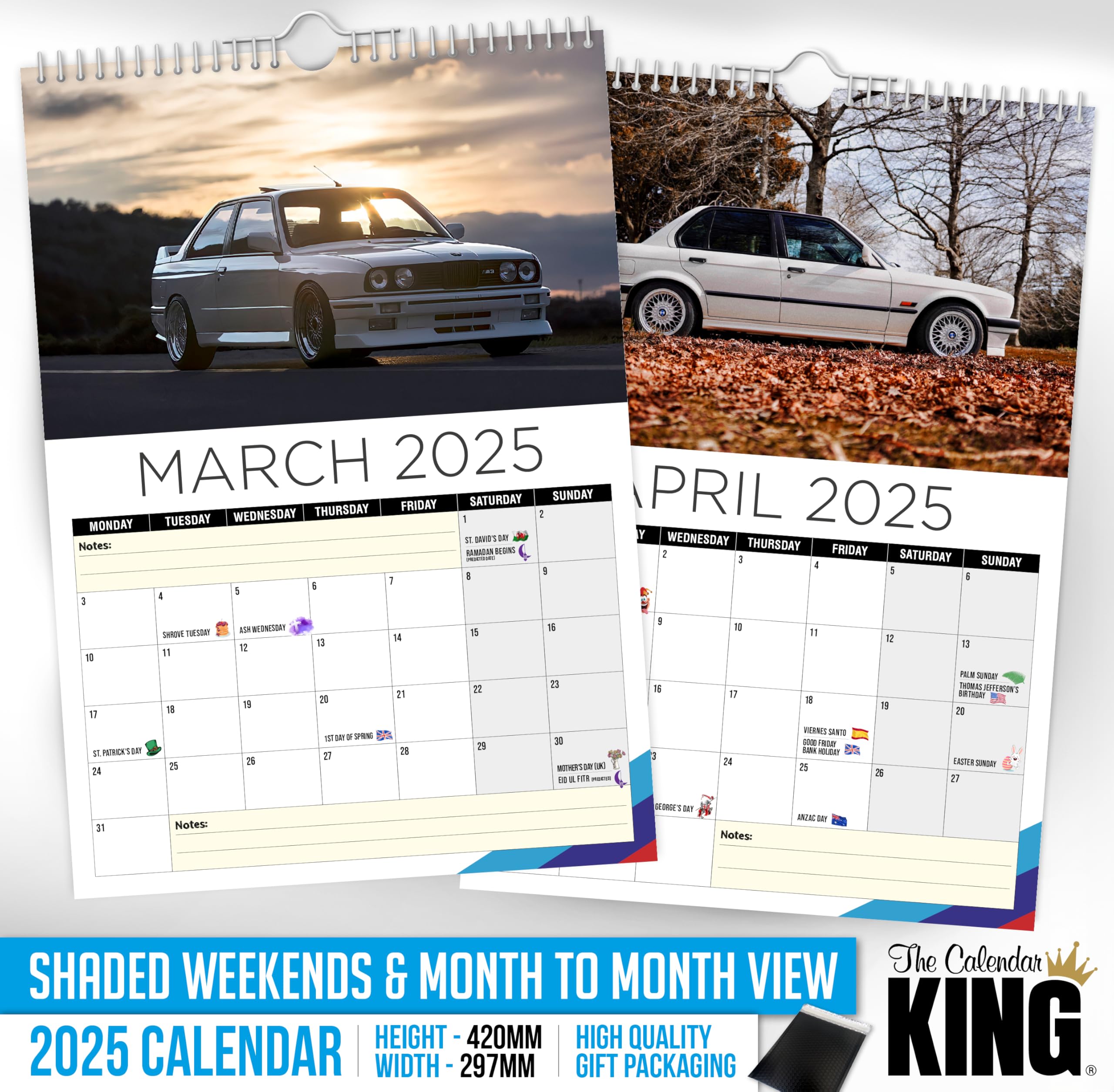 The Calendar King // Beemer e30-2025 Wall Calendar (Full Colour, A3 Size) - Image 3