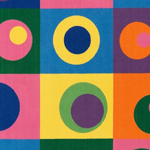 Miniatura 7 de Flagship Carpets Silly Circles - Alfombra abstracta colorida para niños para preescolares, guarderías, bibliotecas y centros de aprendizaje para