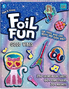 Skillmatics Foil Fun - Good Vibes, 20+ DIY Foil Art Magnets, Mess-Free Craft Kit, 60+ Foam Stickers, Creative Activity for Kids, Tweens, Teens Ages 7-13, Adults, Gifts, Travel, Party Favor