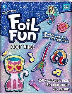 Skillmatics Foil Fun - Good Vibes, 20+ DIY Foil Art Magnets, Mess-Free Craft Kit, 60+ Foam Stickers, Creative Activity for...