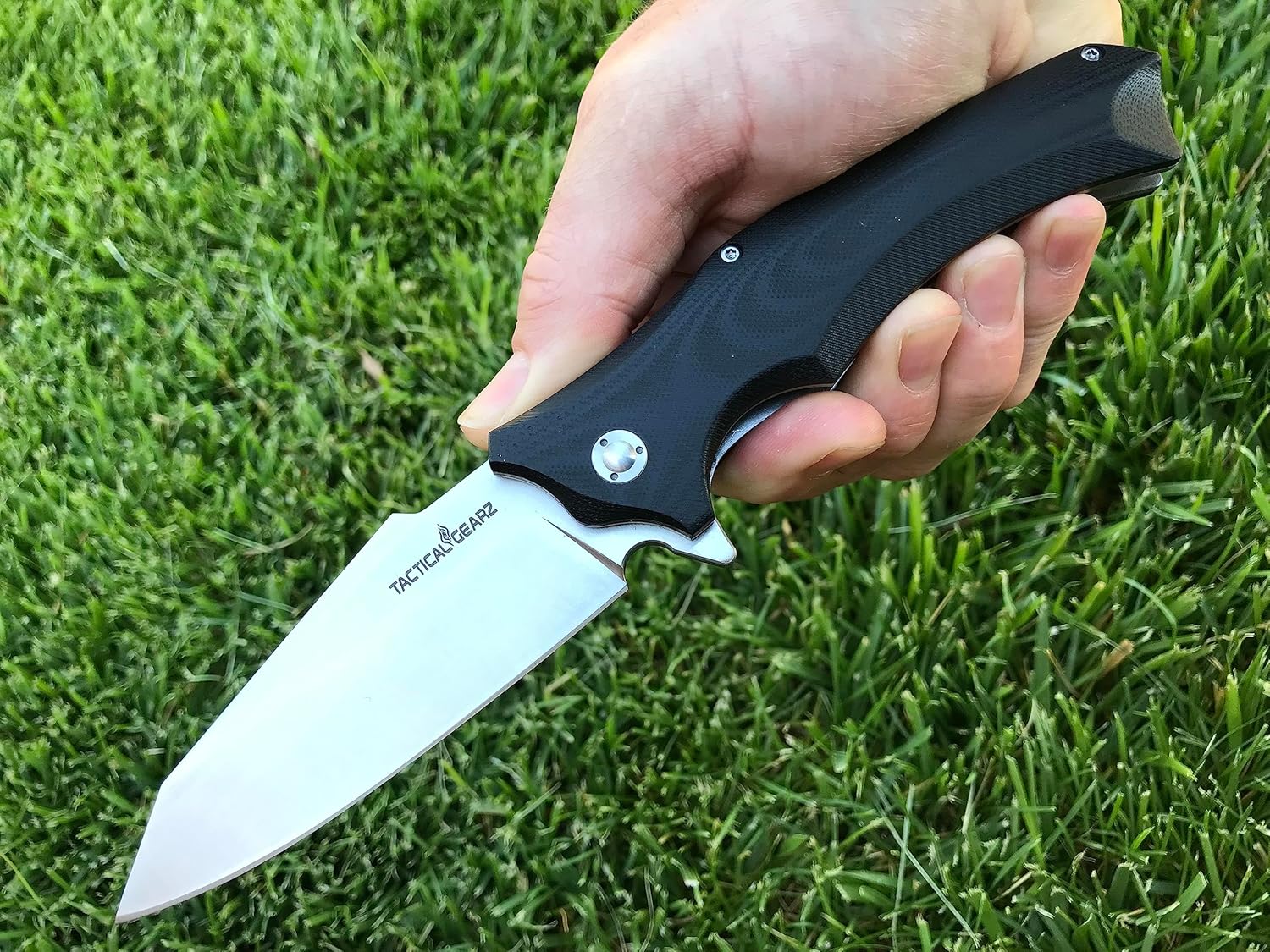 TACTICAL GEARZ Pocket Folding Knife, G10 Handle, 9Cr18MoV Stainless Steel Blade, Includes Sheath (Vex)