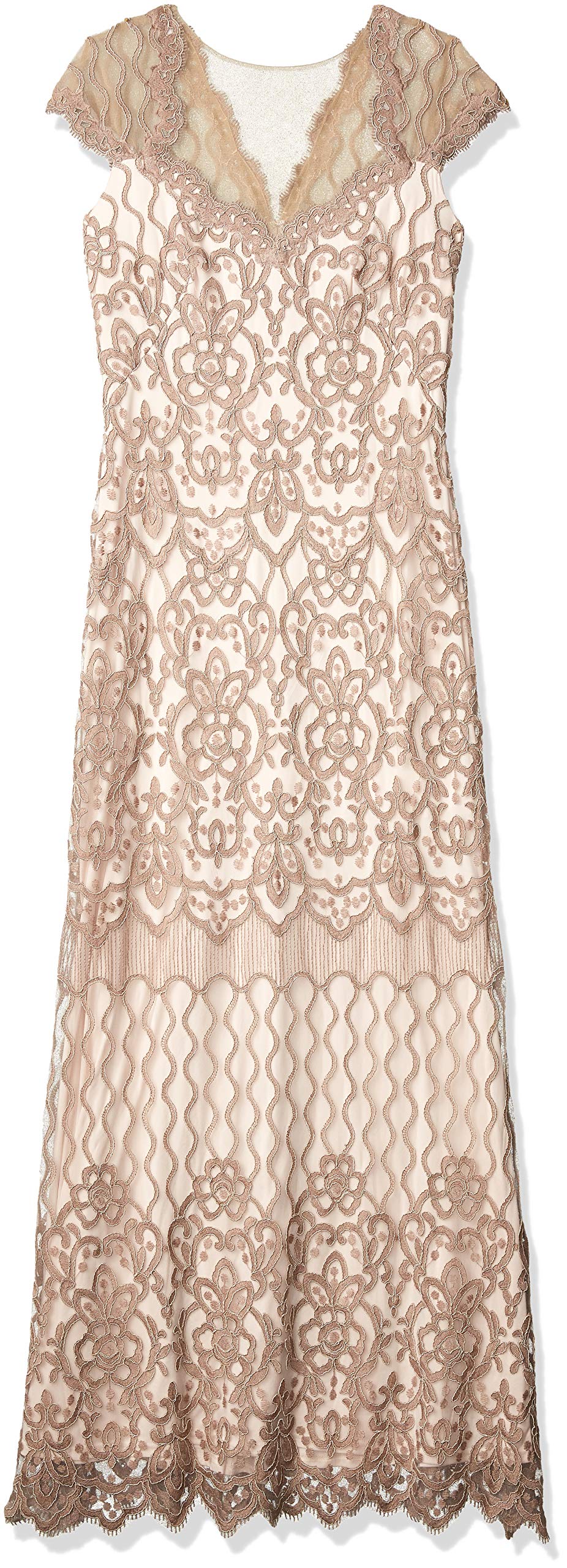 Tadashi ShojiWomen's s/s sequin lace gown w/illusion neckline Special Occasion Dress