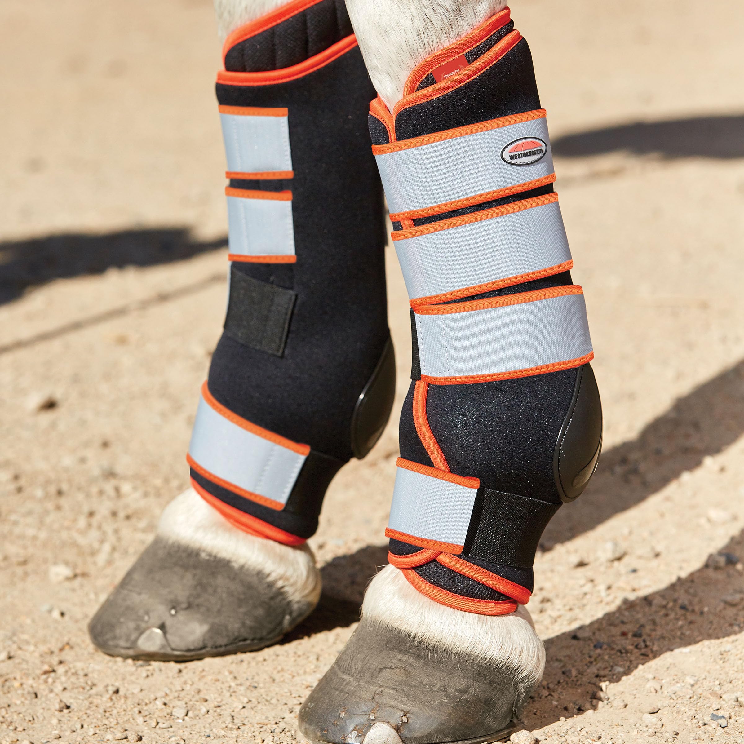 WeatherBeeta Therapy-Tec Stable Boot Wraps, Black/Silver/Red, Pony โ image 1