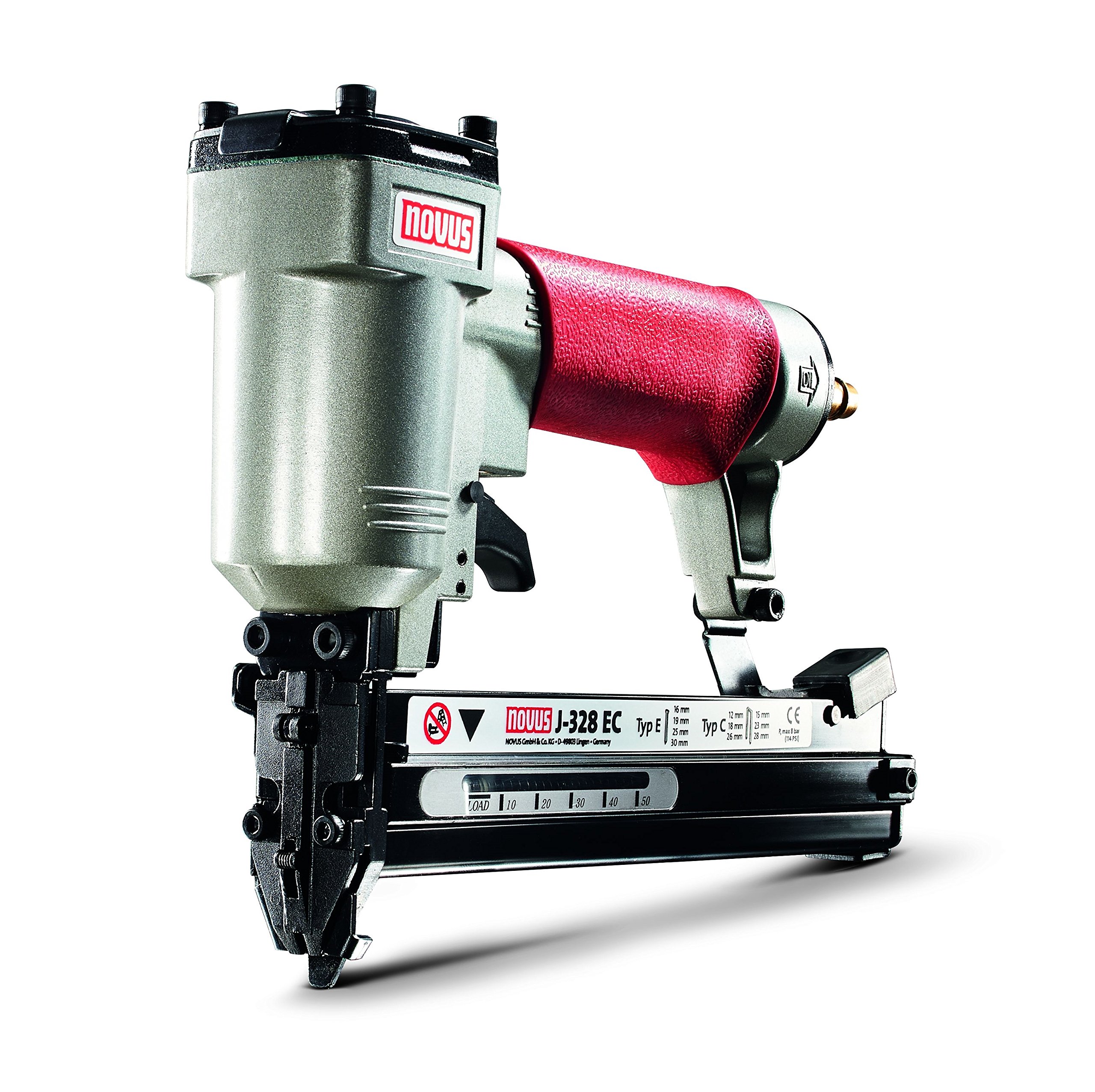 Novus Druckluft-Tacker J-328, Profi Druckluftnagler, Metallgehäuse, für
